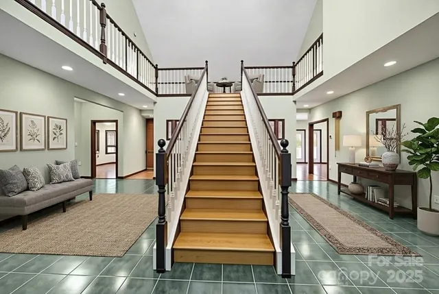 a view of entryway livingroom and hall