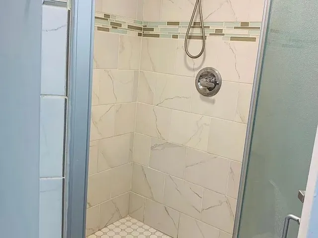 a bathroom with a shower
