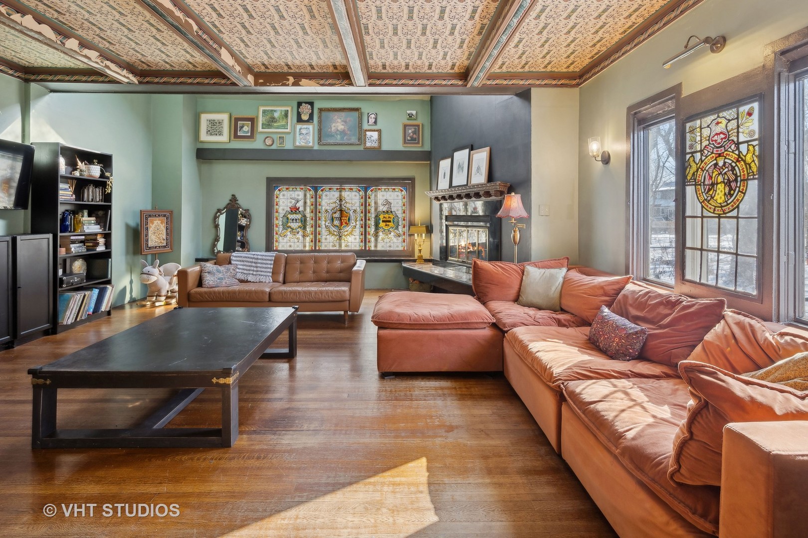 3762 North Harding Avenue Chicago, IL 60618 - Photo 14 of 25 a living room with furniture a chandelier and a large window