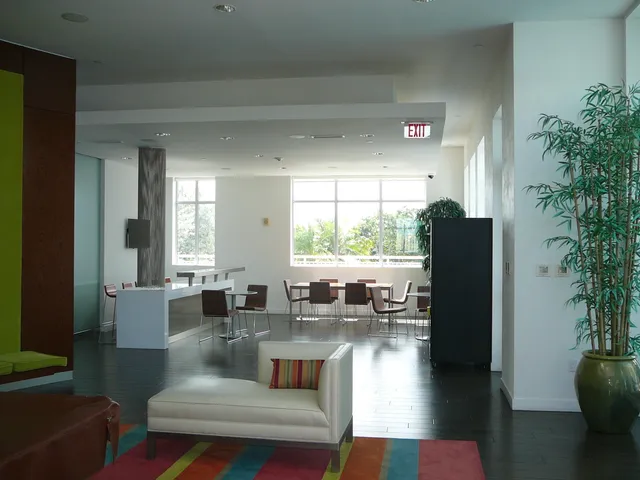 a view of workspace with wall paintings