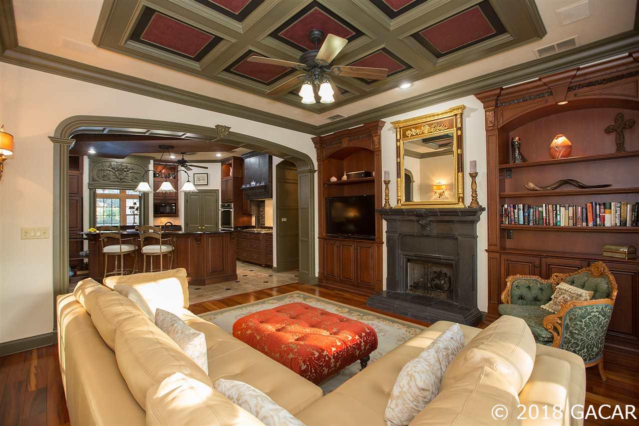 4626 Southwest 97th Terrace Gainesville, FL 32608 - Photo 10 of 30 Coffered Ceiling Detail in Family Room is truly magnificent.