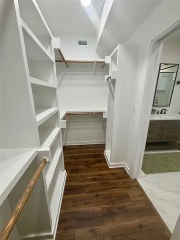 a view of a walk in closet