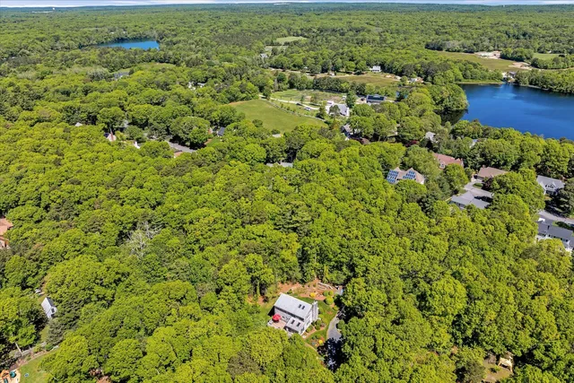 a view of a room with a large window