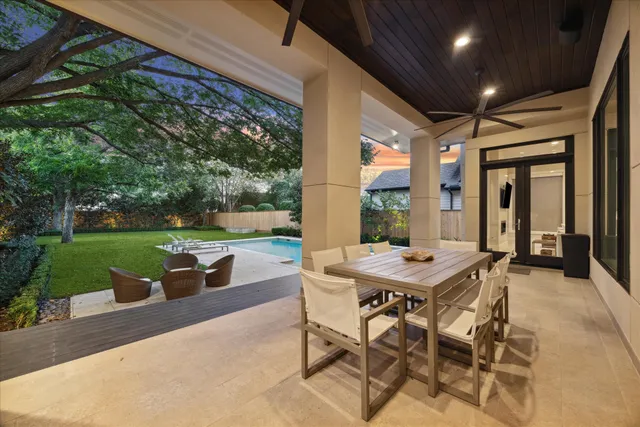 a outdoor space with furniture