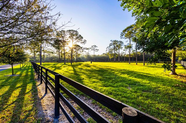 a view of an outdoor space and swimming pool