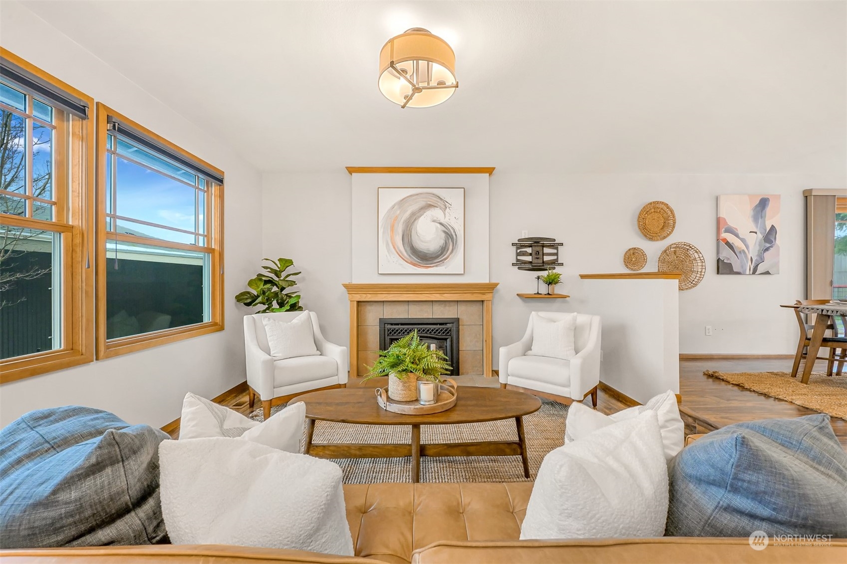 2400 View Ridge Drive Bellingham, WA 98229 - Photo 8 of 39 a living room with furniture and a fireplace