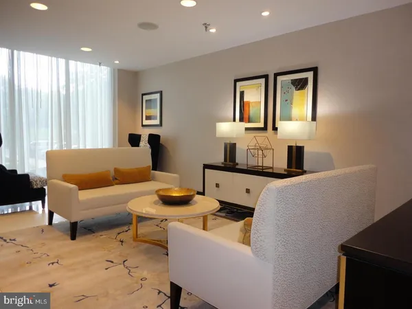 a living room with furniture