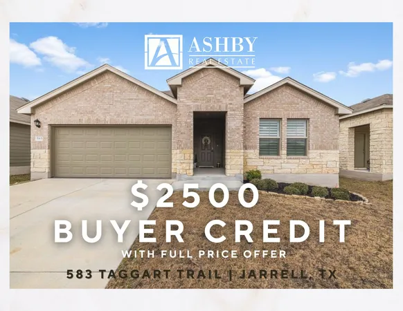 $272,500 | 583 Taggart Trail, Jarrell, TX 76537