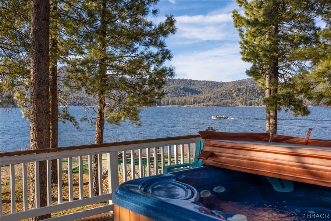 136 Round Drive Big Bear Lake, CA 92315 - Photo 5 of 45 a view of a bench in a balcony