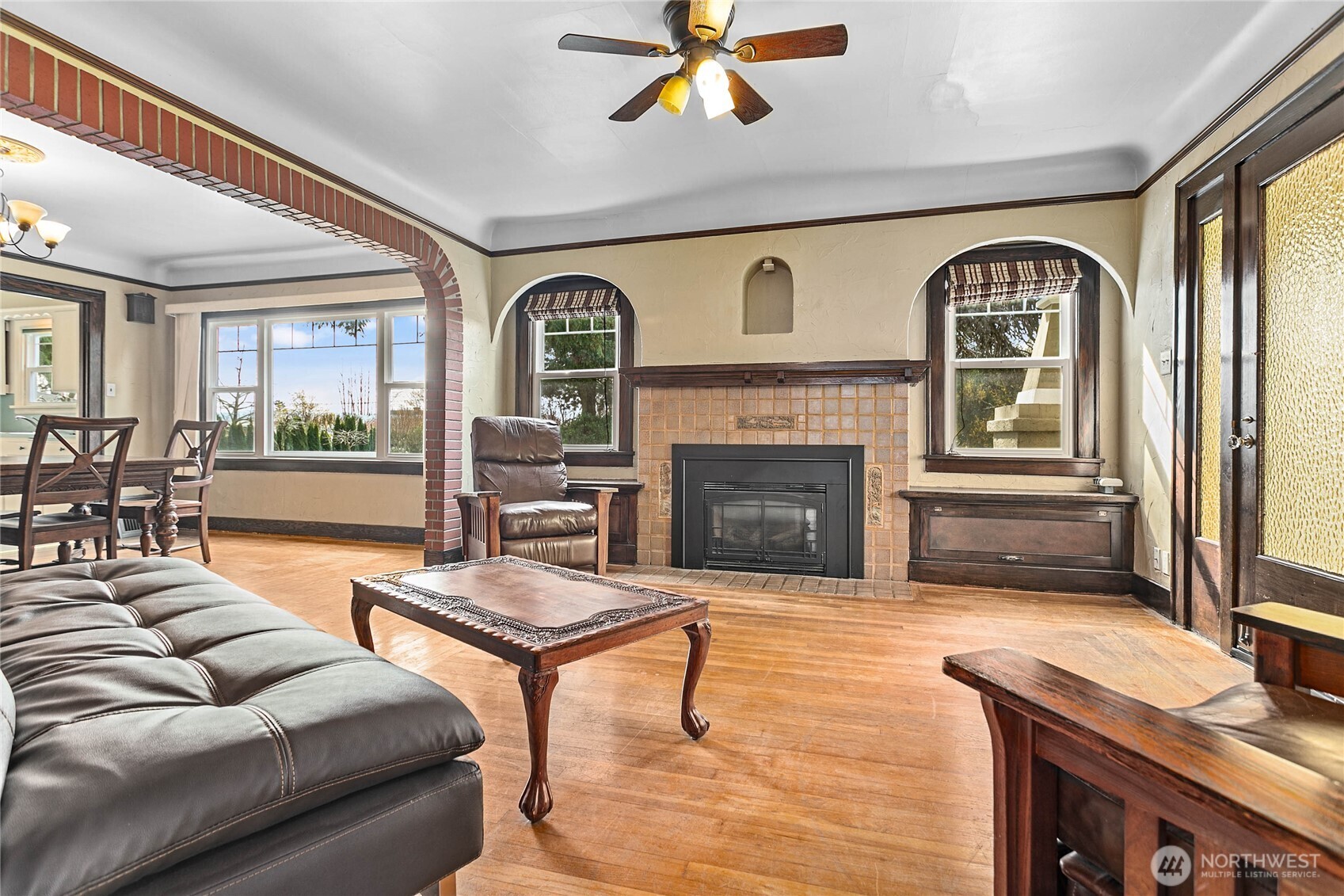 1082 West Smith Road Bellingham, WA 98226 - Photo 25 of 38 a living room with furniture fireplace and flat screen tv