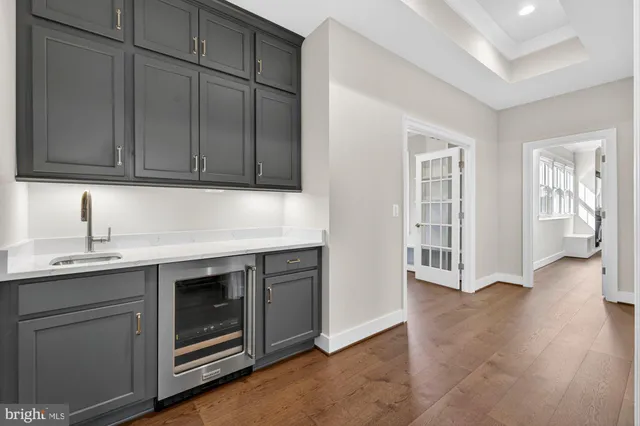 a view of entryway with wooden floor