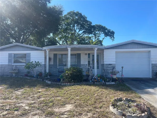 a view of a house with garden and plants