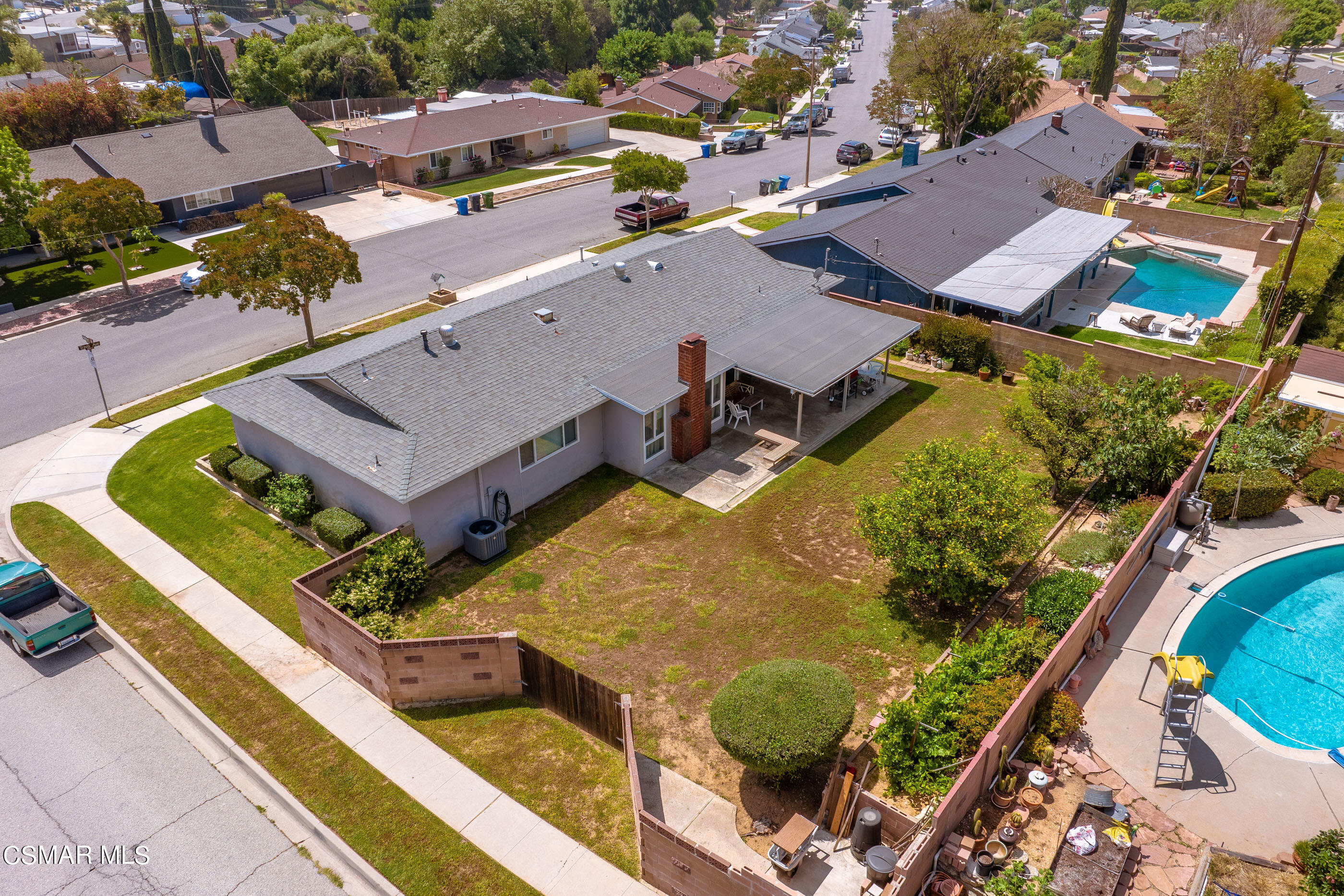 3291 Travis Avenue Simi Valley, CA 93063 - Photo 43 of 54 an aerial view of a house with a swimming pool