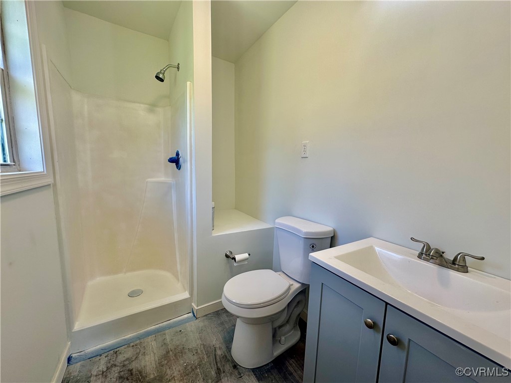 227 Horseshoe Road Jarratt, VA 23867 - Photo 8 of 14 a bathroom with a sink a toilet and shower