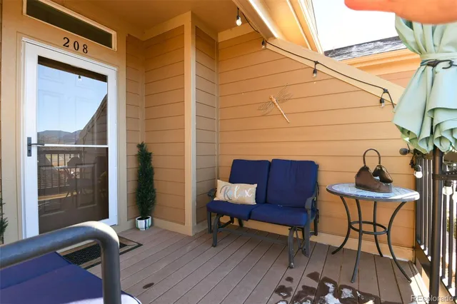 a view of a outdoor seating area