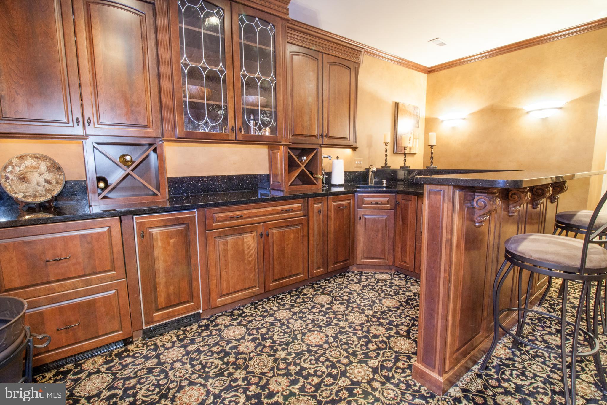 3925 Davis Corner Road Street, MD 21154 - Photo 48 of 51 Bar with sink, fridge, microwave & ice maker