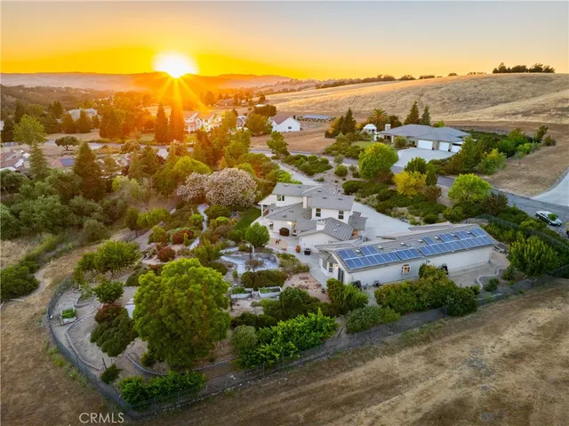 a view of a house with a yard and potted plants
