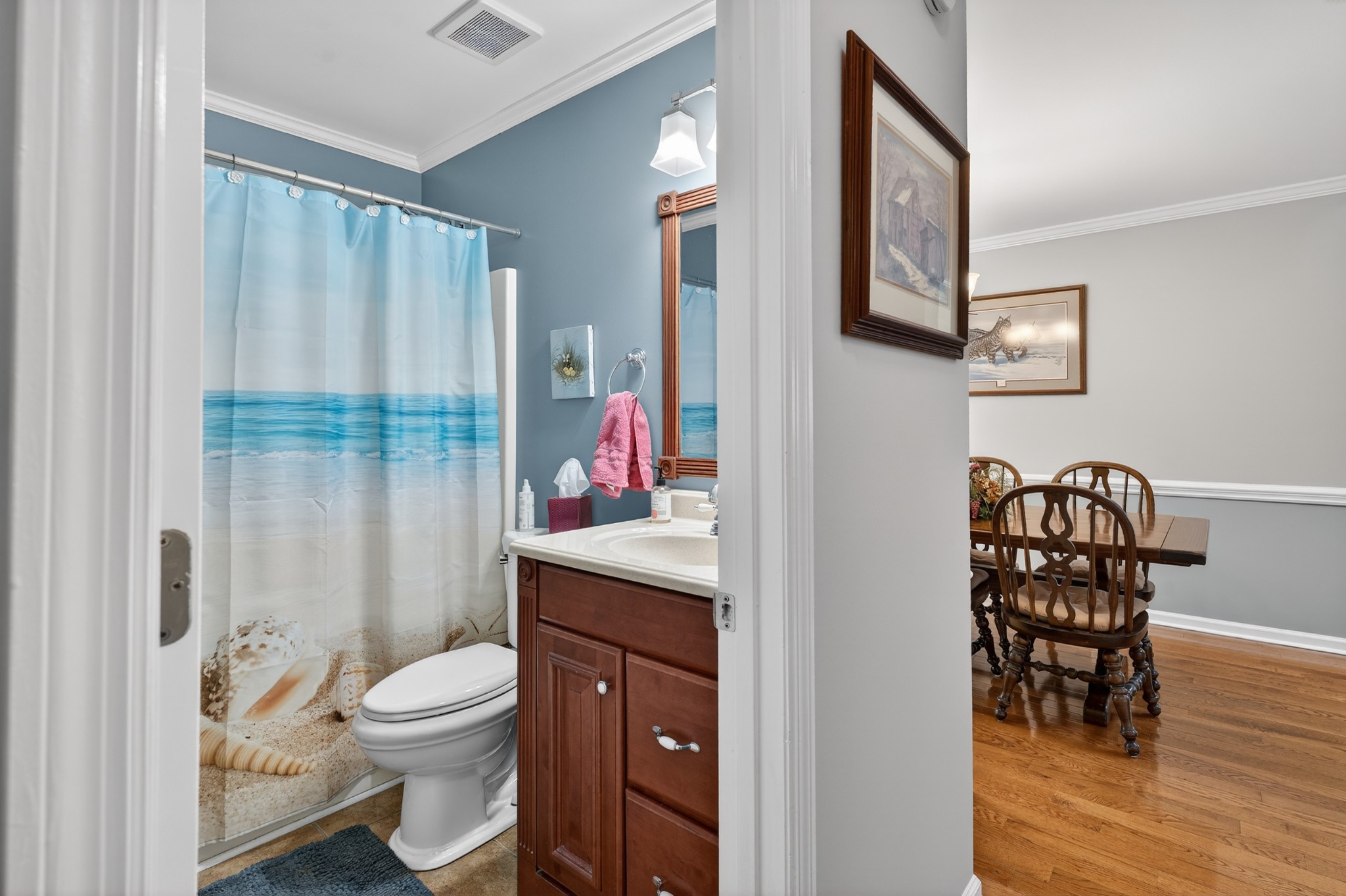 5444 Reagan Run Antioch, TN 37013 - Photo 29 of 46 a bathroom with a toilet a sink and shower curtain