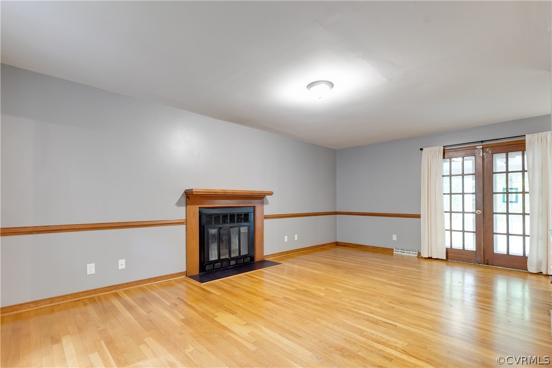 Living Room with wood burning fireplace