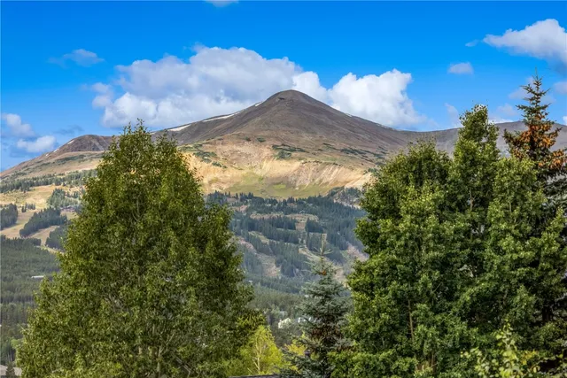 a view of a lake with a mountain in the background