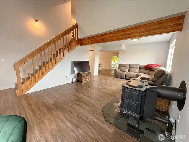 a living room with furniture