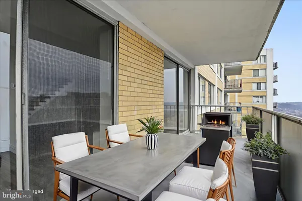 a outdoor space with furniture