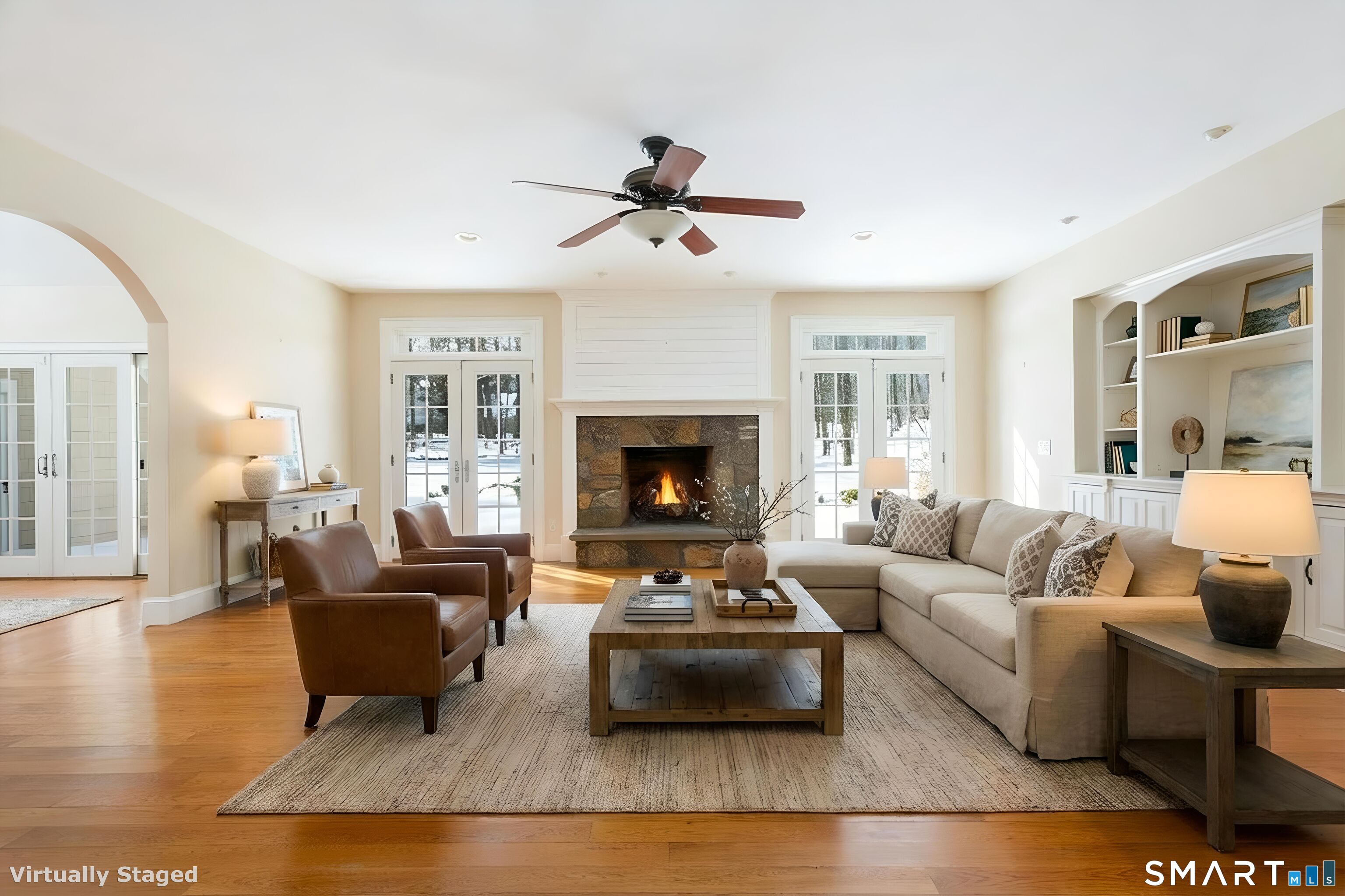 51 Wilson Road Easton, CT 06612 - Photo 4 of 41 a living room with furniture and a fireplace