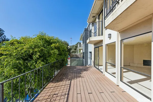 a view of a house with a balcony