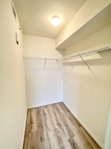 a view of a room with empty racks