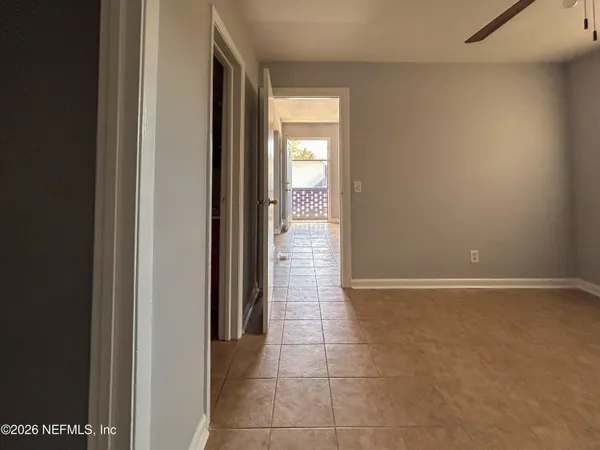 a view of a wooden door