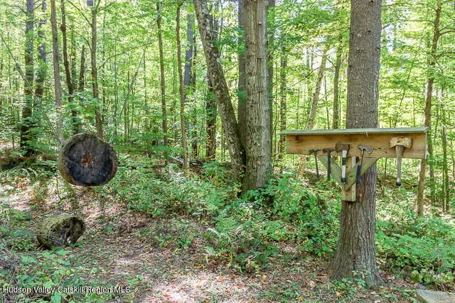 a view of a small house with a yard