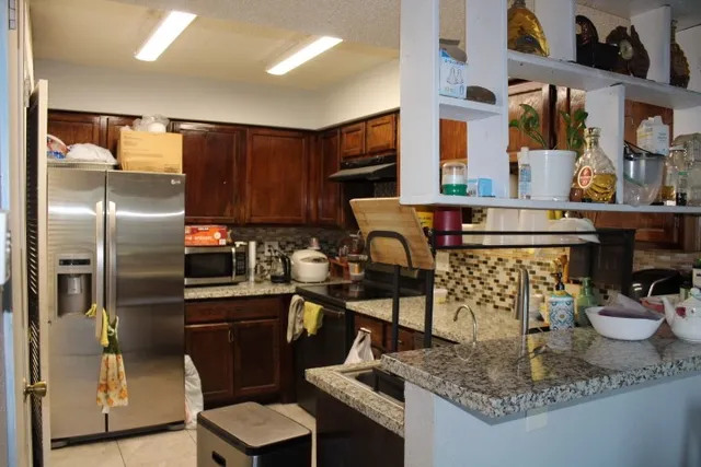 a room with furniture and a fireplace