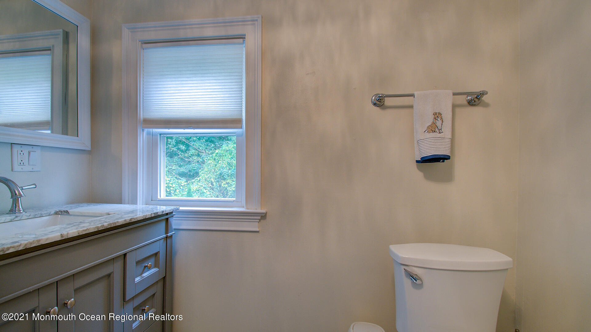 10 Cherry Tree Farm Road Middletown, NJ 07748 - Photo 34 of 43 a bathroom with a granite countertop sink a toilet and a mirror