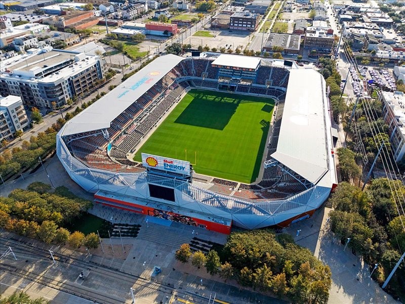 2915 Clay Street Houston, TX 77003 - Photo 5 of 15 Aerial view of Shell Energy Stadium—home to major sporting events and entertainment.