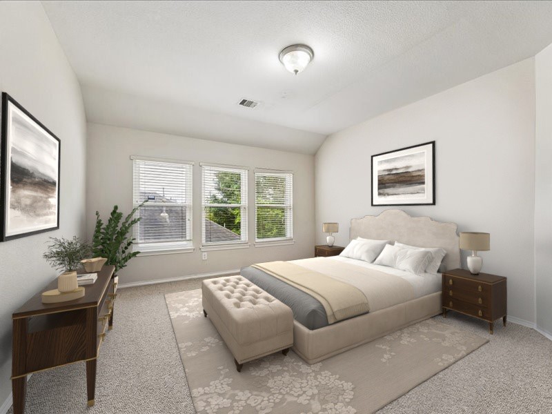 2915 Clay Street Houston, TX 77003 - Photo 7 of 15 Spacious primary suite featuring large windows, soft natural light, and room for a full furniture set. *Virtually Staged*