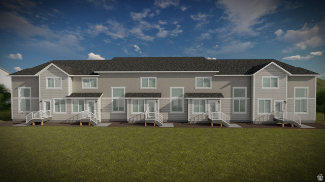5320 Plum Lane, Unit 745 Mapleton, UT 84664 - Photo 2 of 5 Multi-unit structure featuring a gabled roofline, multiple entryways with covered porches, and white-trimmed windows