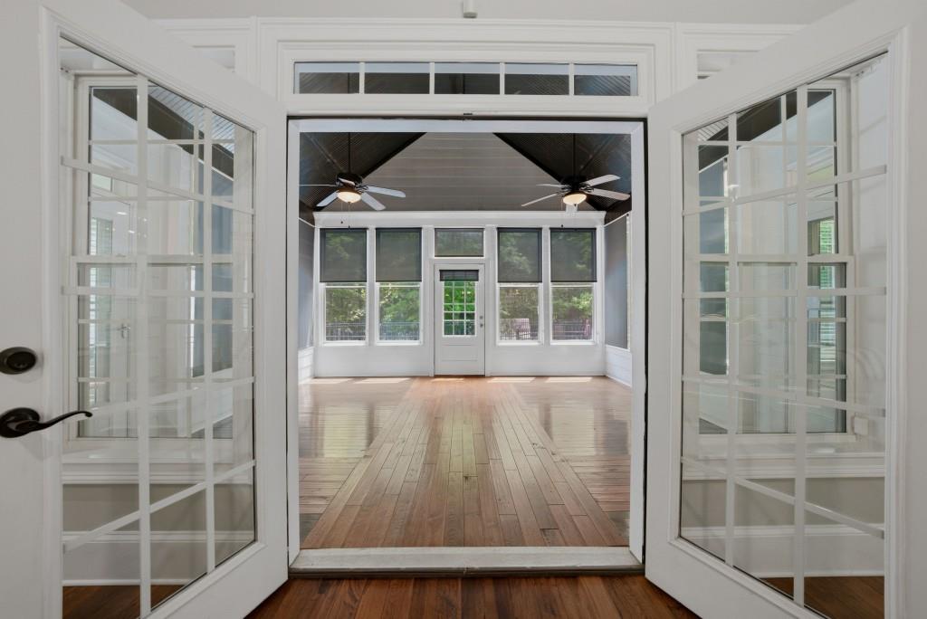 582 Knox Chapel Road Social Circle, GA 30025 - Photo 32 of 49 a view of a balcony with wooden floor and windows