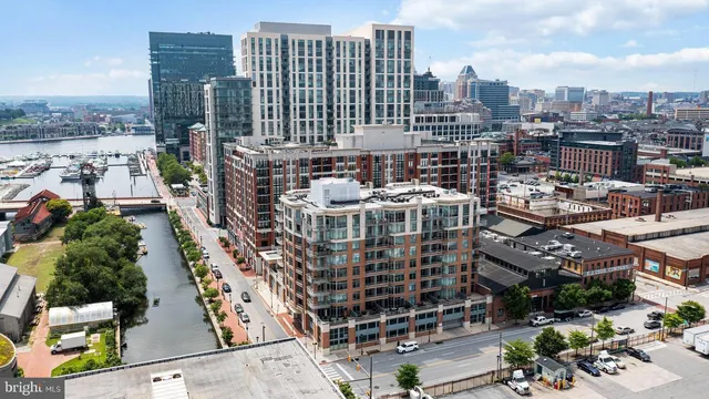 a city view with tall buildings