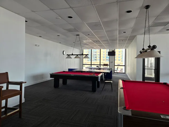 a front view of a multi story building