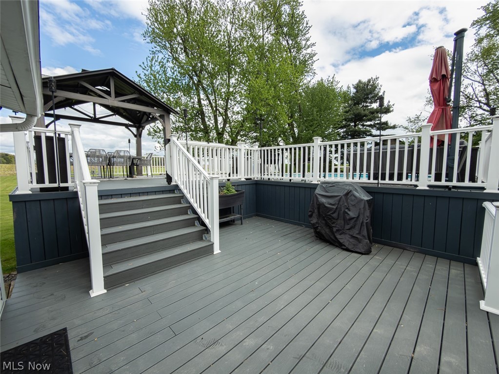 13429 West Calla Road Salem, OH 44460 - Photo 18 of 27 Multi-level composite deck featuring a built-in gazebo with a metal roof