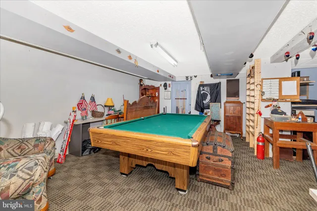 a storage room with furniture