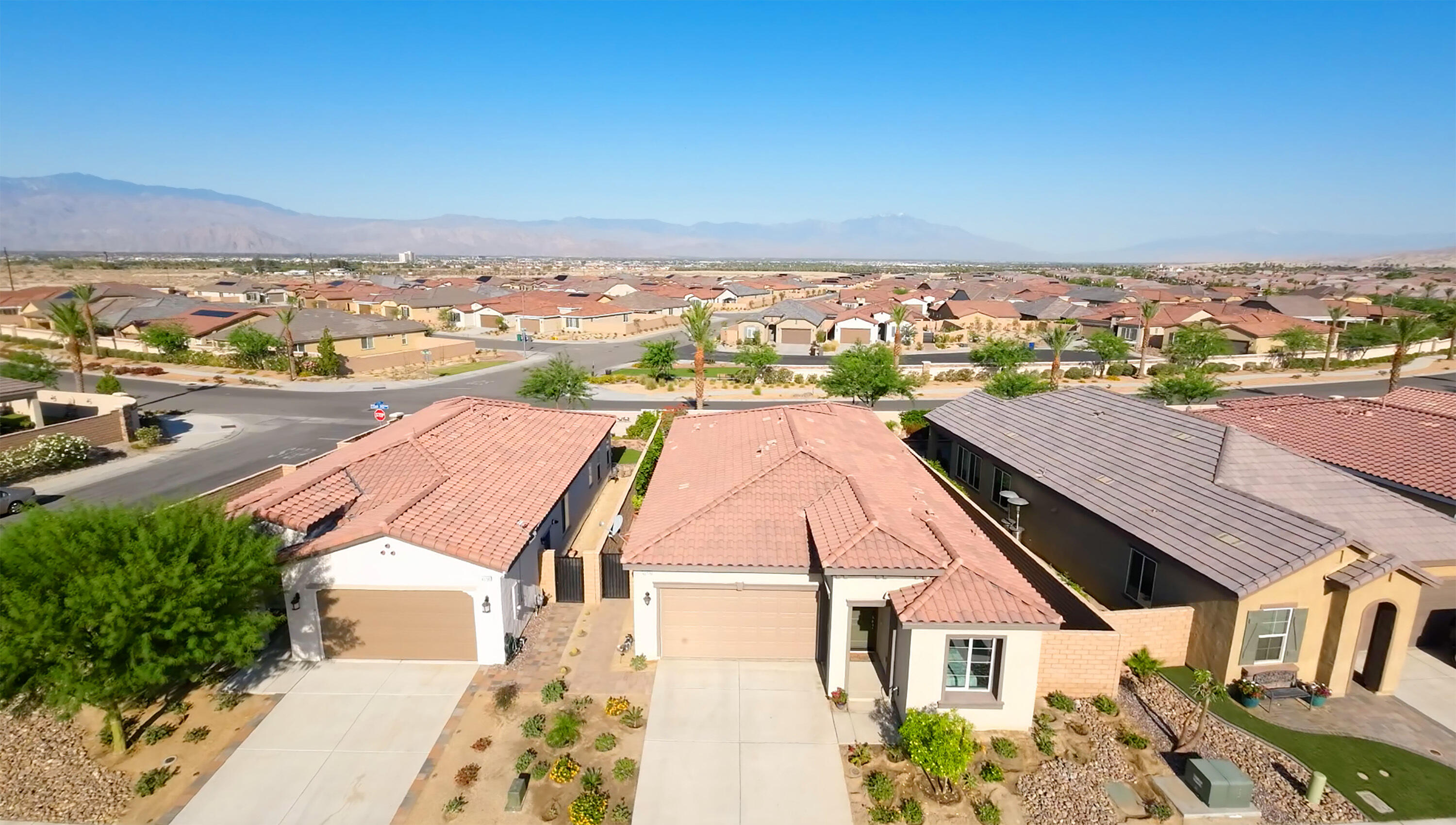 43775 Treviso Drive Indio, CA 92203 - Photo 30 of 47 an aerial view of residential houses with outdoor space