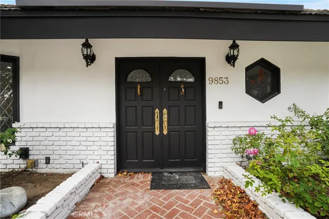 a front view of a house with entryway