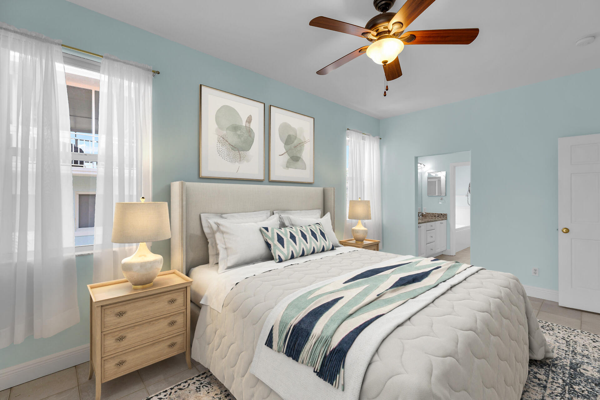 845 Copa D Oro Marathon, FL 33050 - Photo 23 of 41 a bedroom with a large bed and a chandelier