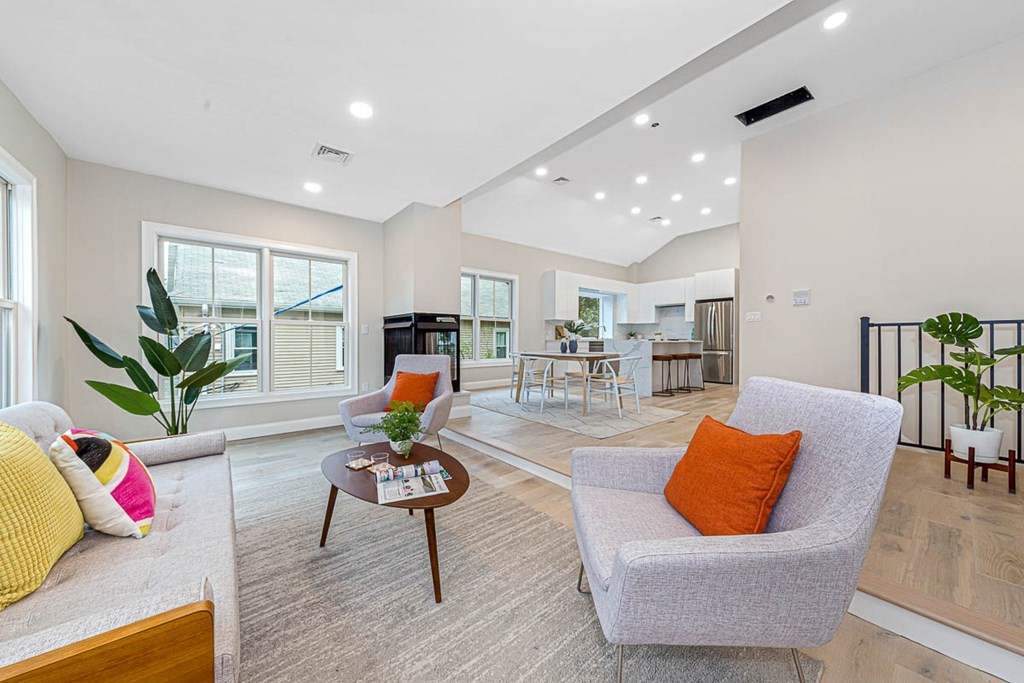 36-38 Johnswood Road Boston, MA 02131 - Photo 29 of 42 a living room with furniture kitchen view and a potted plant