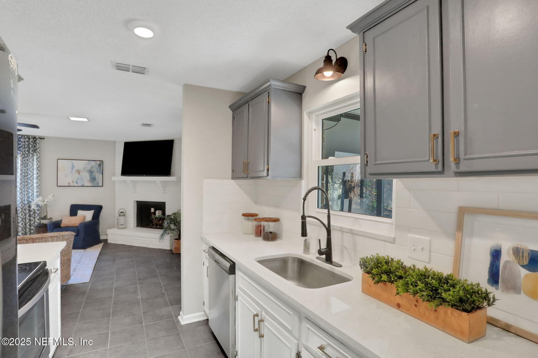 Kitchen with View into Backyard