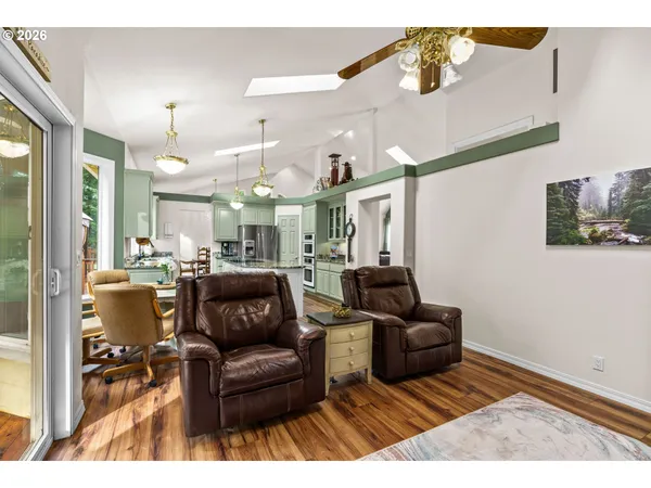 a living room with furniture