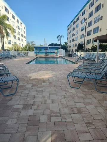 a view of swimming pool and lake