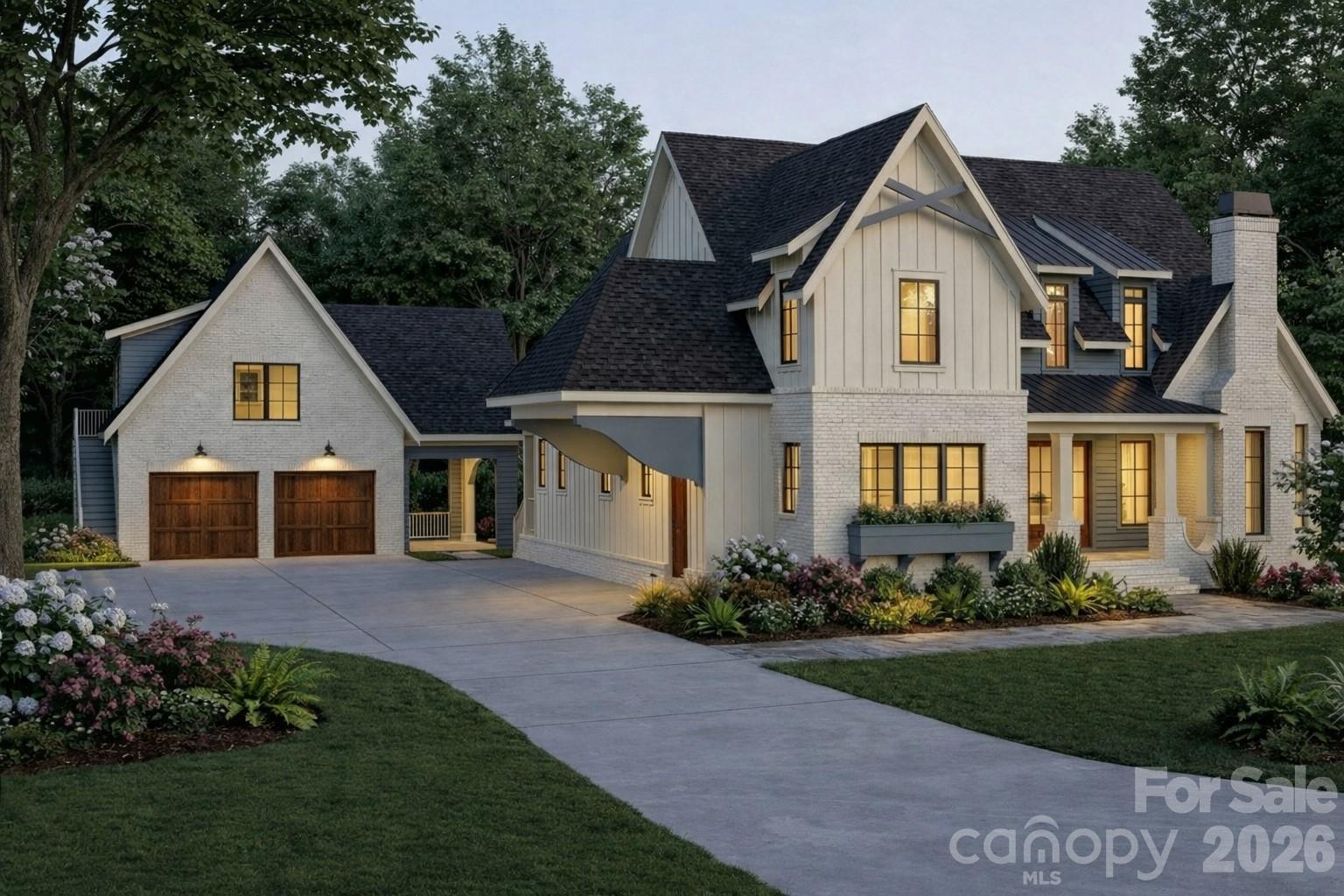 541 Greenway Street Davidson, NC 28036 - Photo 1 of 8 a front view of a house with a garden