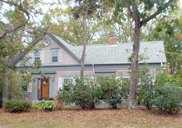 front view of house with a tree